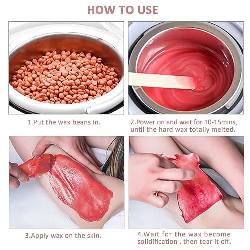Professional Waxing Kit Wax Warmer Single Pot Wax Heater Machine for Hair Removal, Large Waxing Pot with Non-Stick Easy Clean Pot, 50 Sticks & 20 Collar, for Spa Salon Beauty Esthetician Home(White) thumbnail 6