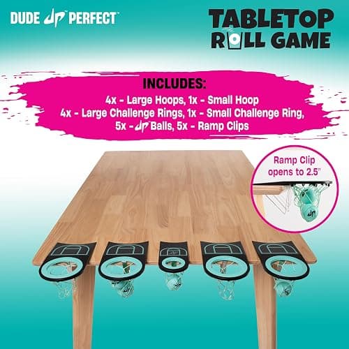 Dude Perfect Sticky Tic Tac Toe & Tabletop Roll Set | Indoor & Outdoor Games, Perfect Fun for Family Game Night & Parties, Birthday for Children, Kids & Adults | Ages 4+ & 6+ thumbnail 3