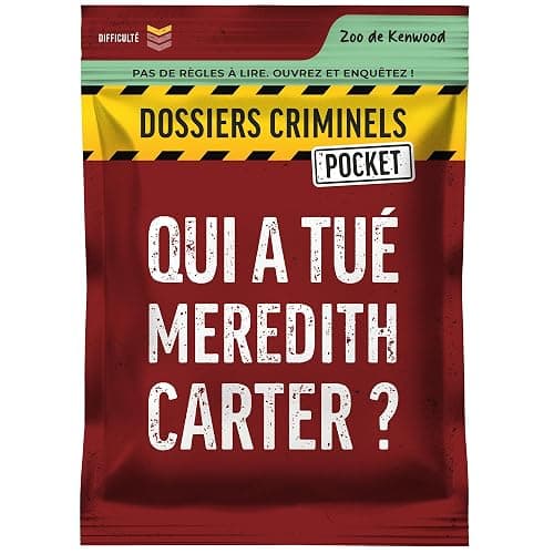 Dossiers Criminels Pocket - Qui a tué Meredith Carter ? Meurtre dans un Zoo au Canada - Jeu d'enquête en cartes - Jeu de voyage et de poche - Cadeau famille et amis - 1-6 Joueurs - 45 min - Image 1