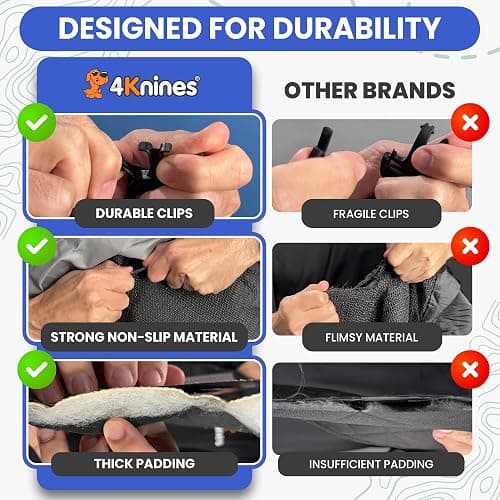 4Knines Split Cargo Liner for SUV – For Dogs & Pets, Heavy-Duty, Waterproof Trunk Mat & Cargo Cover – Fits 60/40 Split Bench & Armrest Pass-Through – Machine Washable, Non-Slip, Durable (Large, Beige) thumbnail 9