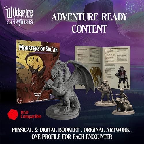 Wildspire Fantasy Monsters & Bookish Dragon for DND Miniatures Unpainted Bulk 28mm-32mm Dungeons & Dragons Minis Pathfinder Figures Fantasy Unpainted Tabletop RPG Miniature Starter Set for D&D thumbnail 4