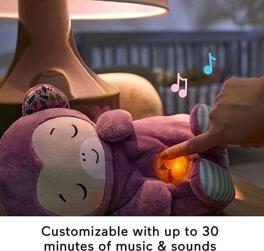 Fisher-Price Baby Toy Soothe ‘n Snuggle Purple Monkey Plush Portable Sound Machine with Breathing Motion & Lights for Newborns Ages 0+ Months thumbnail 4