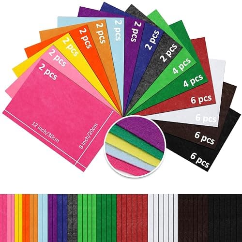 KaKaPops Thin Felt Fabric Sheets, Assorted Colors Soft Felt Sheets for Crafts DIY Patchwork Sewing Projects Decoration (Soft 15 Colors, 8×12 inches) thumbnail 2