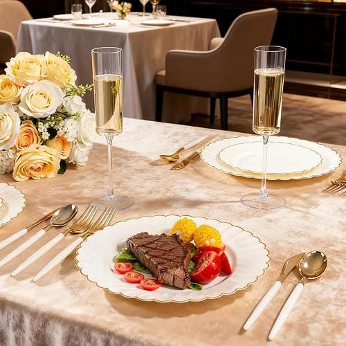 Ciaell 24 Pack Plastic Champagne Flutes - Clear 6 Oz Disposable Champagne Glasses - Square Plastic Toasting Glasses for Party Birthday Anniversary Wedding thumbnail 2