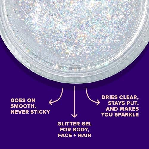 UNICORN SNOT Holographic Face Glitter & Body Glitter Gel | Holiday Glitter Makeup: Stocking Stuffers & Christmas Gift | Hair Glitter, Vegan & Cruelty Free, 1.7 oz Silver Glitter (Disco) thumbnail 3
