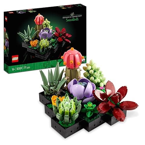 LEGO Botanicals Succulents - Build 9 Small Artificial Plants - DIY Gifts for Mothers - Home or Office Desk Décor Building Set For Adults - Botanical Collection - 10309 - Image 1