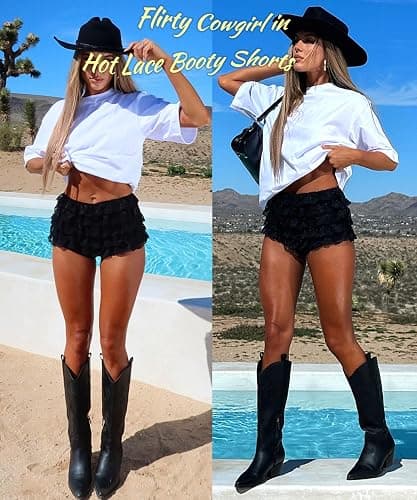 Navneet Women Y2K Lolita Bloomers Lace Ruffle Booty Mini Shorts Sexy Coquette Boy Shorts thumbnail 2
