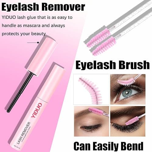 YIDUO 4 Styles Lash Clusters Kit 60D+80D+100D+150D Volume Clusters Lashes Extensions Kit with 2 X Bond and Seal 10-18mm Wispy D Curvature Full Individual Eyelash Extensions Kit DIY at Home Easily thumbnail 8