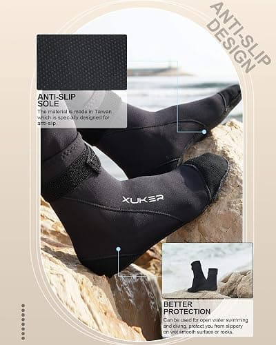 XUKER Neoprene Water Socks 3mm, Sand Proof Beach Volleyball Socks Diving Socks for Outdoor Water Sports thumbnail 4