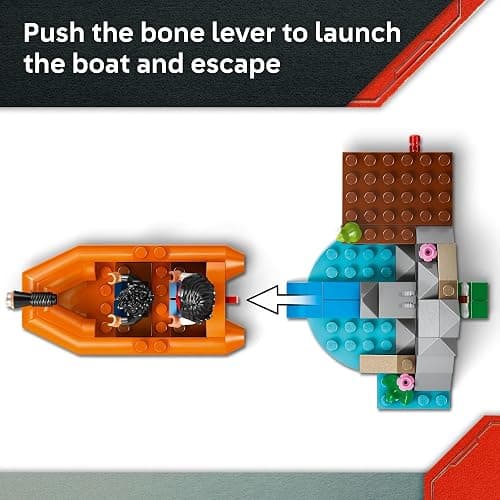 LEGO Jurassic World T. rex River Escape - Dinosaur Toy for Kids, Boys, and Girls, Ages 5-7 - Jurassic World Toy Boat Minifigures - Creative Dinosaur Gift for Movie Fans - 76975 thumbnail 4