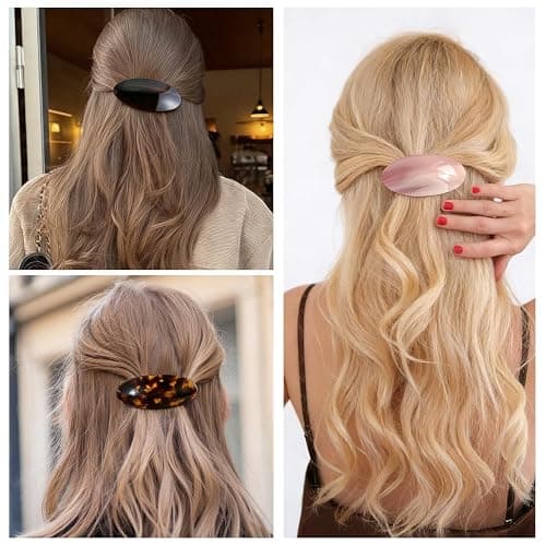 3PCS French Hair Barrettes for Women Large Acetate Ponytail Barrette Tortoise Shell Hair Barrettes Vintage No Slip Hair Accessories Gifts for Women Girls Thick Hair thumbnail 6