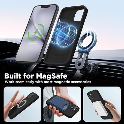 GolbinBox Magnetic for iPhone 15 Case, Compatible with MagSafe, [Soft Anti-Scratch Microfiber Lining], Slim Liquid Silicone Shockproof Protective Phone Case for iPhone 15 6.1 inch, Black thumbnail 4