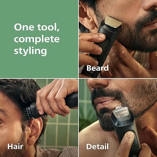 Norelco Philips All-in-One 3000 Series 13 in 1 Trimmer for Men, Beard Trimmer & Head Hair Clipper, Full Metal Self-Sharpening Blades & 8 Length Settings, MG3939/50 thumbnail 2