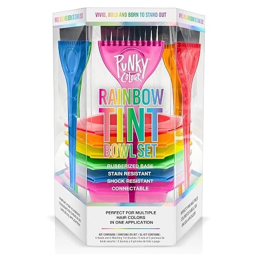 Punky Colour Hair Dye Brush and Bowl Set - Multi-Color Hair Coloring Tools with Mixing Bowl, DIY Dying & Bleaching for Salon & At-Home Use - Image 1