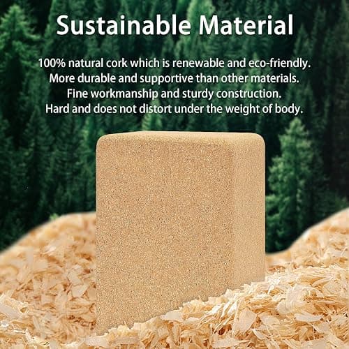 Hatha Yoga Cork Yoga Block, Natural Cork from Portuguese, Premium Brick, Eco-Friendly Yoga Accessories for Yoga, Pilates & Stretching thumbnail 3