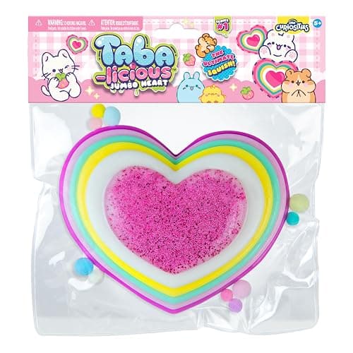 ORB Tabalicious Jumbo TABA Squishy Rainbow Heart Toy - Giant TABA Rainbow Colored Heart with Sparkling Center - Soft, Sticky TABA Squishies - Fun Squishy Fidget Stress Ball Toys for Kids and Adults thumbnail 6