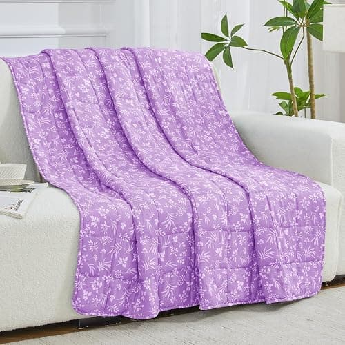 yescool Weighted Blanket for Adults (20 lbs, 48" x 72", Mauve) Cooling Heavy Blanket for Sleeping Perfect for 140-160 lbs, Twin Size Breathable Blanket with Premium Glass Bead, Machine Washable thumbnail 2