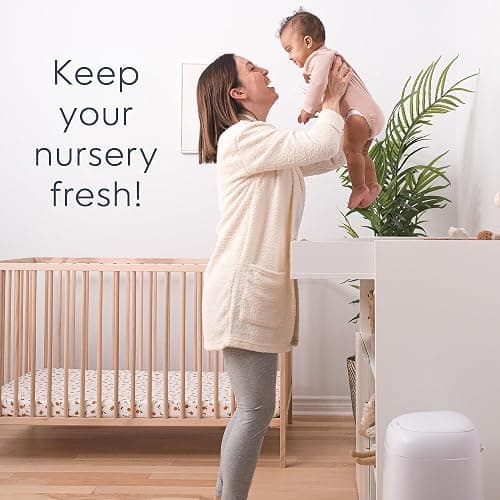 Diaper Genie Classic Diaper Pail Gift Set | Push-N-Lock Odor Control | Includes Starter Refill and Jumbo+ Refill | Holds up to 1,245 Newborn Diapers | Baby Registry Must-Have thumbnail 9