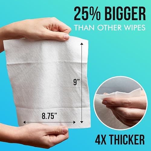 Extra Large Bath Wipes for Adults No Rinse - 40 Disposable Body Cleansing Cloths for Men, Women & Elderly - Great for Gym, Camping, Post Surgery thumbnail 5