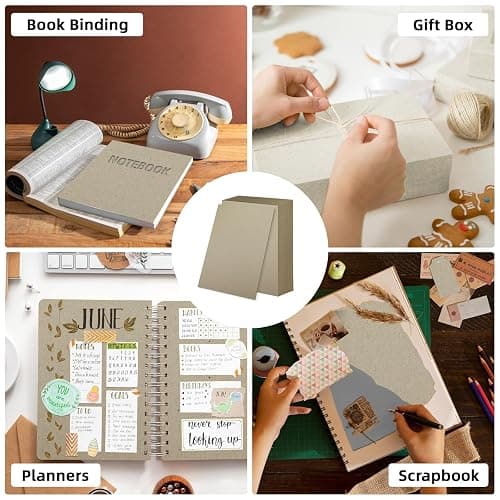 25 Sheets 12.5x10" Book Board 2 mm 80 PT for Book Binding Thick Grey Board for Bookbinding,Box Making. Chip Board for Supporting Back Board Sheet thumbnail 5