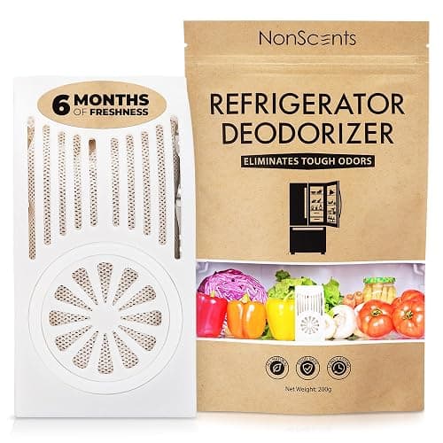 NonScents Refrigerator Deodorizer – Odor Eliminator for Fridge & Freezer – Outshines Baking Soda & Deodorizer with Activated Charcoal – Unscented & Long-Lasting, Freshen Refrigerator - Image 1