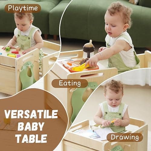 bpmfkid Montessori Weaning Table and Chair Set - Adjustable Design for Toddlers, Ideal for Mealtime, Learning, and Play thumbnail 4