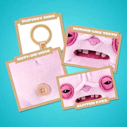 Fuggler Alley Cat Keyring 5 Inch (6 Pack) by ZURU | Clip-on Funny Ugly Monster keyrings; signature teeth; soft & collectible; for fans & collectors; gift for tweens & teens thumbnail 7