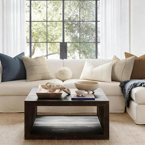 YCOLL Bouclé Kissenbezug 40x40 2er Set, Weiche Struktur Kissenbezüge mit Streifen, Moderne Kuschelige Dekokissen für Sofa, Couch & Bett, Kissenhüllen für Wohnzimmer, Haferfarben thumbnail 6
