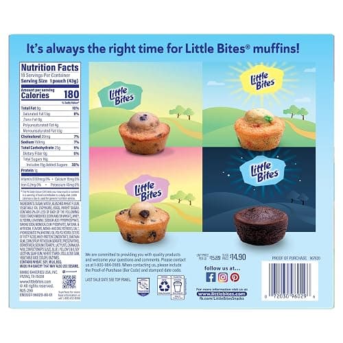 (Value Pack) Little Bites Party Cake Muffins, 10 individual packs, (1.5 oz each), Cake and Sprinkles Mini Muffins, 15 oz Multipack thumbnail 5