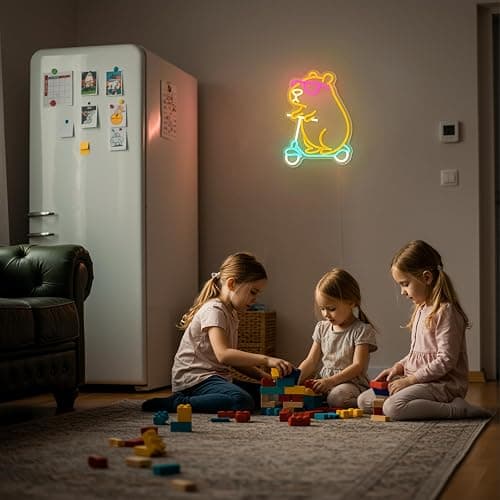 Capybara Neon Sign Animal Shape Led Capybara Neon Light for Wall Decor Dimmable Led Light Neon Sign for Children's Room Party Decor Birthday Gift for Kids thumbnail 7
