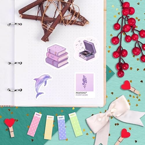 100Pcs Purple Aesthetic Stickers, Cute Girly Violet Stickers - Purple Decals for Water Bottles, Laptops - Lavender Aesthetic Stuff for Adults, Laptop Accessories thumbnail 7