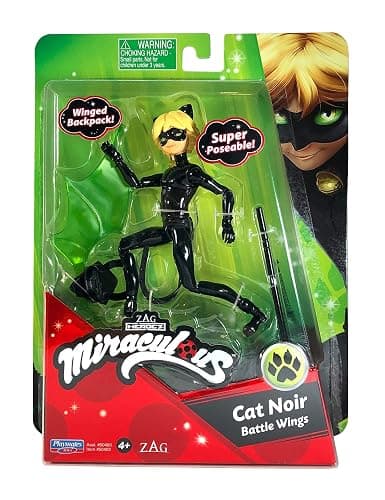 BANDAI Miraculous: Tales of Ladybug and Cat Noir Small Doll | 12cm Cat Noir With Accessories | Adrien Superhero Toy | Miraculous Dolls Range - Image 1