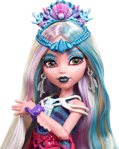 Monster High Monster Fest Doll, Lagoona Blue with Glam Outfit & Festival Themed Accessories Like Snacks, Band Poster, Statement Bag & More thumbnail 4