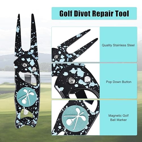 SYNATANA Golf Divot Repair Tool, 3 in 1 Compact Ball Marker Divot Tool, Foldable Golf Divot Tool for Repair & Maintain Green, Golf Essential, Ideal Gift for Golf Enthusiasts thumbnail 2