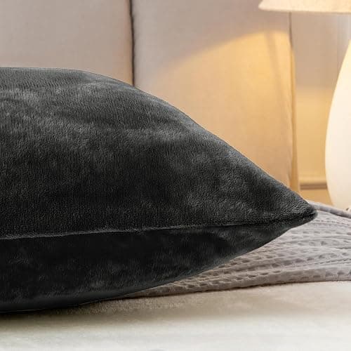BEDELITE Body Pillow Cover with Zipper Closure, Super Soft and Cozy Fuzzy Fleece Pillowcase 20 x 54 Inches, Luxury Fluffy Plush Long Body Pillow Pillowcase for All Seasons(Dark Gray) thumbnail 7