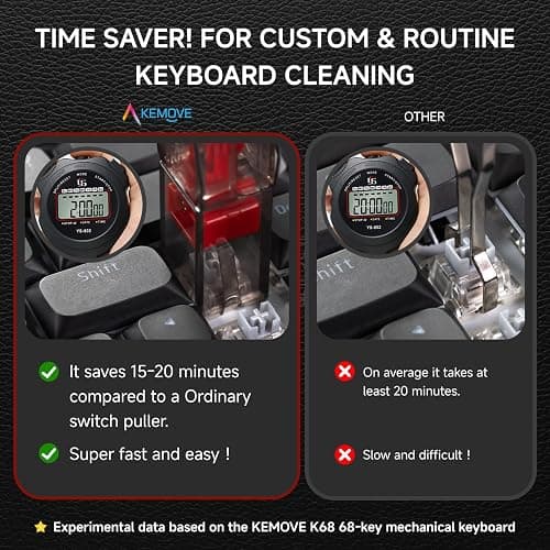KEMOVE P10 2-in-1 Switch Puller Keycap Puller for Mechanical Keyboard, 304 Stainless Steel Key Switch Keycap Puller, Easily Remove and Replace Gaming Keyboard Switches and keycaps - Black Translucent thumbnail 3