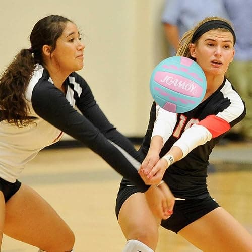 JCAMOY Volleyball Size 5 - Premium PU Leather, Ultra-Durable Soft to The Touch for Youth, Adults, Ideal for Indoor, Outdoor, Beach Sports Training (Pink Blue) thumbnail 4
