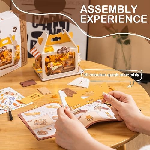 Wowood DIY Mini House Building Teddy Miniature Kit Breadbox, Miniverse Lifestyle Bookshelf Decoration, Cute Craft Kits for Women or Girls 14+, Kawaii Gifts Hobbies for Crafters (Teddy's Breadbox) thumbnail 4