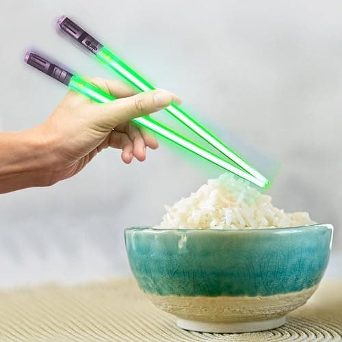 Chop Sabers Light Up Lightsaber Chopsticks, Green Pair thumbnail 3