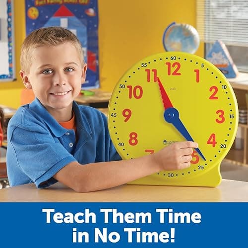 Learning Resources Big Time Learning Clock, Analog Clock, Homeschool, 12 Hour, Basic Math Development, Ages 5+ thumbnail 4