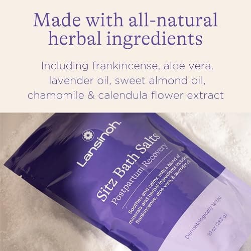 Lansinoh Sitz Bath Salts, Postpartum Essentials, and Hemorrhoid Treatment, Epsom Salt Bath Soak With Lavender Oil, Frankincense and Aloe Vera, 10 Ounce thumbnail 3