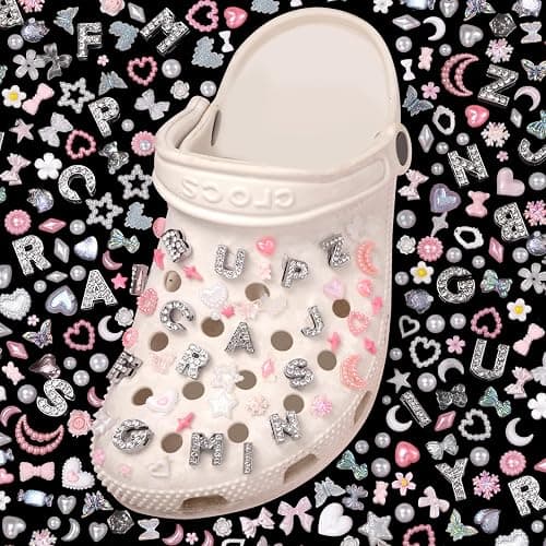 Junk Case Charms, A-Z Alphabet Letters Junk Case Kit, Junk Phone Case Charm, Pink Assorted Slime Charms Bulk Letter Charms for DIY Necklace Bracelets Jewelry Making Scrapbooking Crafts thumbnail 5