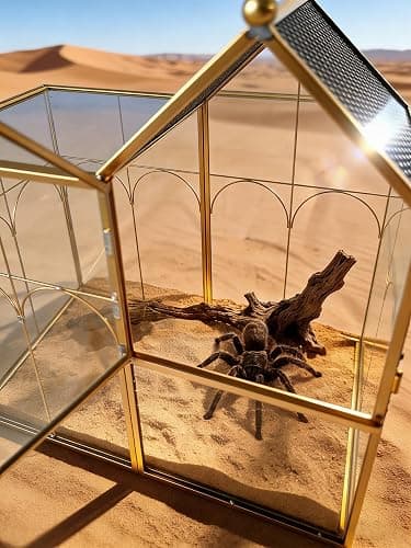 YYFWND Ready-to-Use Glass Terrarium with Vents - 8.66"x4.72"x8.46" House-Shaped Jumping Spider Enclosure, Habitat for Praying Mantis, Snails, Insect or Succulent Plants - Home Garden Tabletop Decor thumbnail 2