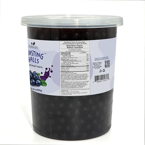 BREXONIC Popping Boba Pearls Bursting Tea Balls Drink & Dessert Topping Strawberry Mango Blueberry Passion Fruit Flavored Bubble Tea Tapioca Pearls (Blueberry, 2 LB 1 Pack) thumbnail 7