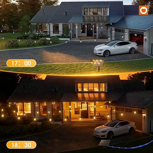 addlon 54FT(48+6) Solar String Lights Outdoor Waterproof with Remote&USB Port Solar Patio Lights Long Last for 20+Hrs, 3 Light Modes, Dimmable Solar Lights for Outside Backyard Party thumbnail 7