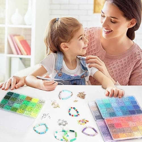 S&W DECORE 25770 Pcs Clay Beads Bracelet Making Kit for Girls 192 Colors Friendship Bracelet Kit Beads for Jewelry Making Polymer Clay Bead Set for DIY Craft Gifts for Teen Girls thumbnail 9