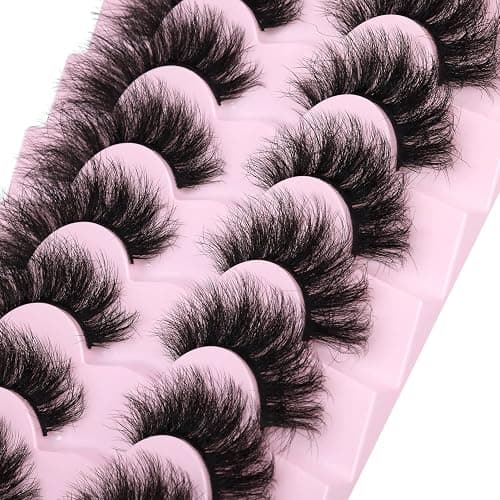Kiromiro Lashes Volume False Eyelashes Wispy Faux Mink Eyelashes Long Dramatic Lashes 8D Volume Strip Eyelashes Cat Eye Lashes Pack thumbnail 4