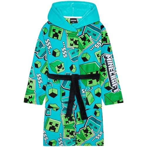Get Trend Minecraft Robe for Boys Teens, Hooded Dressing Gown, Creeper Loungewear Cozy Robes, Gamer Gifts for Boys thumbnail 4