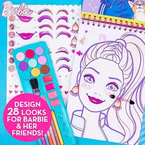 Horizon Group USA Barbie Magazine - Create Hair & Makeup Looks with 130+ Stencils, 180+ Stickers, Crayons & Pretend Makeup thumbnail 4