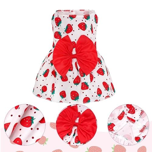 choyaxo Floral Dog Dress Cute Dog Skirt Pet Dress Summer Pet Clothes for Puppy Small Cats thumbnail 3